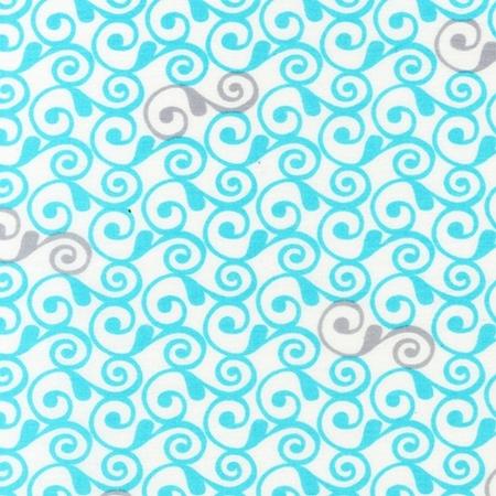 Perfectly Perched - Swirls & Waves - AWN-12848-20 Aqua - Gray - White - Robert Kaufman