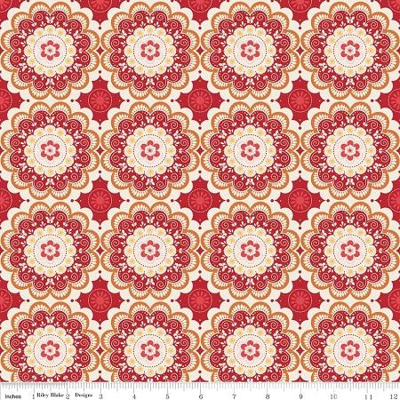 Flutter - Doily Tile - Dreamy Dresden Collection - RB-C3132-Red - Reds on Whites - Riley Blake